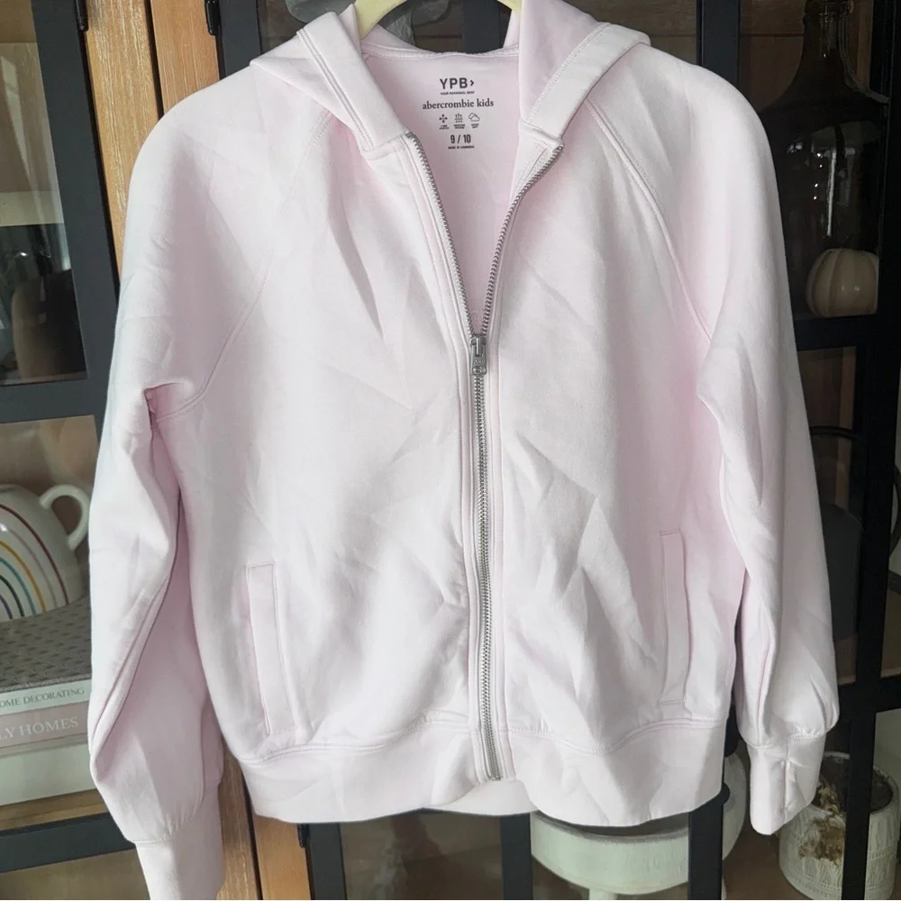 Abercrombie kids ypb neoknit full zip hoodie scuba strawberry milk pastel girls